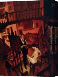 Juarez Canvas Paintings - Atelier in Montmartre by Juarez Machado