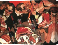 Juarez Canvas Paintings - Barbecue a Paris by Juarez Machado