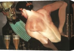 Juarez Canvas Paintings - Beer Head to Head by Juarez Machado