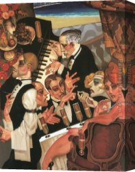 Juarez Canvas Paintings - Copacabana Palace Hotel by Juarez Machado