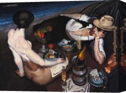 Juarez Canvas Paintings - Picnic At Ipanema by Juarez Machado