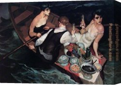 Juarez Canvas Paintings - Picnic On The Sea by Juarez Machado