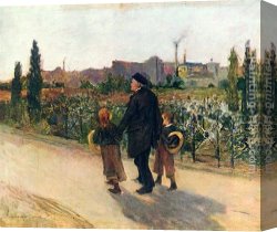 St Gregory Delivers The Soul of a Monk Canvas Paintings - All Souls' Day by Jules Bastien-Lepage