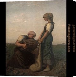 A Harvest Festival Canvas Paintings - The Potato Harvest by Jules Breton