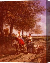 Return Canvas Paintings - The Return Home by Jules Jacques Veyrassat