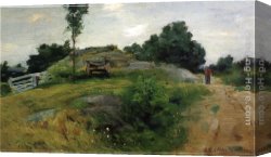 Alden Canvas Paintings - Connecticut Scene at Branchville by Julian Alden Weir