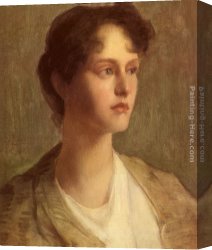 Alden Canvas Paintings - Ideal Head by Julian Alden Weir