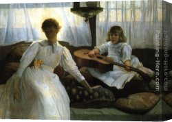 Alden Canvas Paintings - Idle Hours by Julian Alden Weir