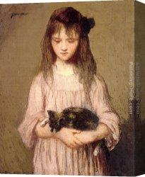Alden Canvas Paintings - Little Lizie Lynch by Julian Alden Weir