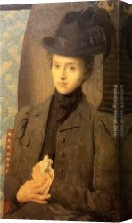 Alden Canvas Paintings - The Black Hat by Julian Alden Weir