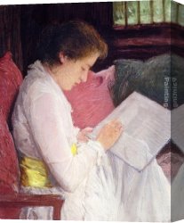 Alden Canvas Paintings - The Lace Maker by Julian Alden Weir
