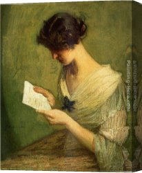 Alden Canvas Paintings - The Letter by Julian Alden Weir