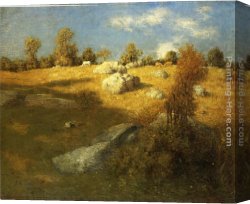 Alden Canvas Paintings - Upland Pasture by Julian Alden Weir