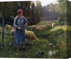 Dupre Canvas Paintings - La Fermiere by Julien Dupre