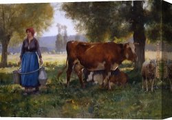 Dupre Canvas Paintings - Laitiere by Julien Dupre