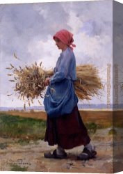 Dupre Canvas Paintings - Returning From the Fields by Julien Dupre