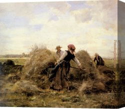 Dupre Canvas Paintings - The Harvesters by Julien Dupre
