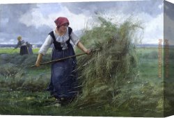 Dupre Canvas Paintings - The Wheatfield by Julien Dupre