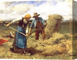 Dupre Canvas Paintings - The Wheatfield by Julien Dupre