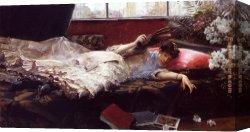 Afternoon Canvas Paintings - An Idle Afternoon by Julius LeBlanc Stewart