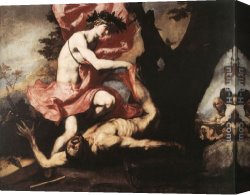 Apollo Canvas Paintings - Apollo Flaying Marsyas by Jusepe de Ribera