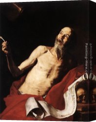 Jerome Canvas Paintings - St Jerome by Jusepe de Ribera