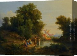 Baptism of Christ Canvas Paintings - The Baptism of Christ by Karoly Marko