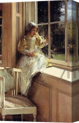 The Lady of Shalott Canvas Paintings - Sunshine by Lady Laura Teresa Alma-Tadema