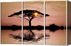 Landscape with Factory Canvas Paintings - AFRICAN SUNSET by landscape