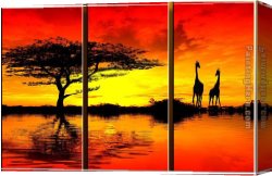 Evening Landscape at East Bergholt Canvas Paintings - AFRICAN SUNSET II by landscape