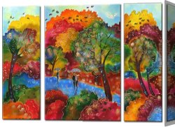 Autumn Canvas Paintings - Autumn Wind by landscape
