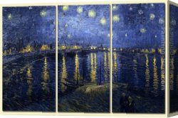 Starry Night Over The Rhone Canvas Paintings - Starry Night over the Rhone by landscape