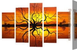 Evening Landscape at East Bergholt Canvas Paintings - Sunset Reflection by landscape