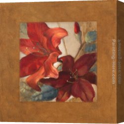 Crimson Canvas Paintings - Crimson Fleurish I by Lanie Loreth
