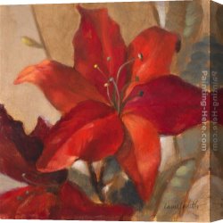 Crimson Canvas Paintings - Crimson Fleurish II by Lanie Loreth