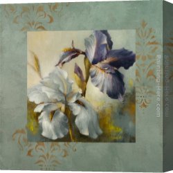 Irises Canvas Paintings - Irises After the Rain by Lanie Loreth