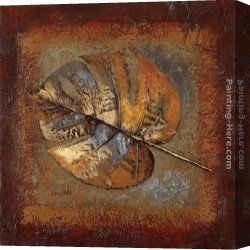Square Canvas Paintings - Rustic Leaf Square I by Lanie Loreth