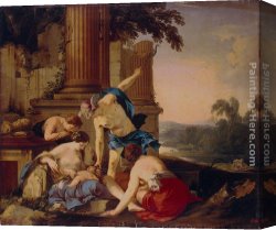 Hire Canvas Paintings - Infancy of Achilles by Laurent De La Hire
