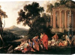 Hire Canvas Paintings - Laban Searching Jacob's Bagagge for the Stolen Idols by Laurent De La Hire