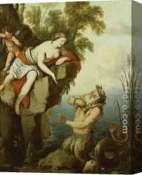 Hire Canvas Paintings - Nymph and Triton by Laurent De La Hire
