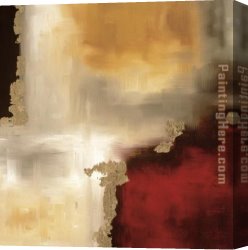 Crimson Canvas Paintings - Crimson Accent I by Laurie Maitland