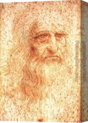 Self Portrait in Green Bugatti Canvas Paintings - da Vinci Self Portrait by Leonardo da Vinci