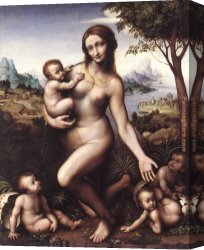 Leda Atomica Canvas Paintings - Leda 1530 by Leonardo da Vinci