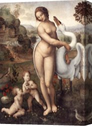 Leda Atomica Canvas Paintings - Leda by Leonardo da Vinci