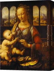Madonna Canvas Paintings - Madonna With The Carnation by Leonardo da Vinci