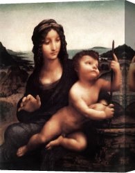 Madonna Canvas Paintings - Madonna with Yarnwinder by Leonardo da Vinci