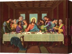 Picture of The Last Supper II Canvas Paintings - picture of the last supper II by Leonardo da Vinci