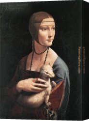 Self Portrait in Green Bugatti Canvas Paintings - Portrait of Cecilia Gallerani by Leonardo da Vinci