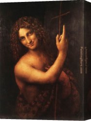 John Linnell Canvas Paintings - St John the Baptist by Leonardo da Vinci