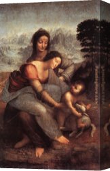 Virgin of The Rocks Canvas Paintings - The Virgin and Child With St Anne by Leonardo da Vinci